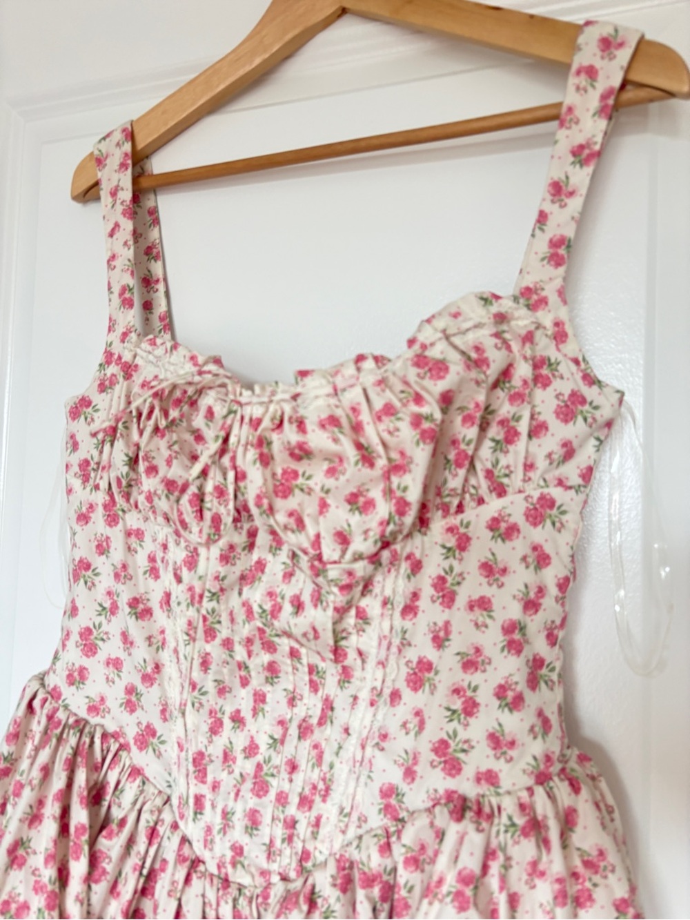 House of CB sz L-Tall Natassia Floral Cottagecore Rosebud Cotton MiniDress - Picture 5 of 15